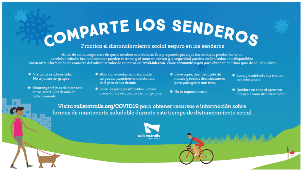 Comparte Los Senderos (tips for sharing the trail, spanish version)