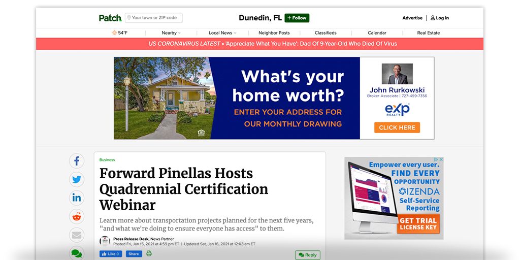 Forward Pinellas Host Webinar