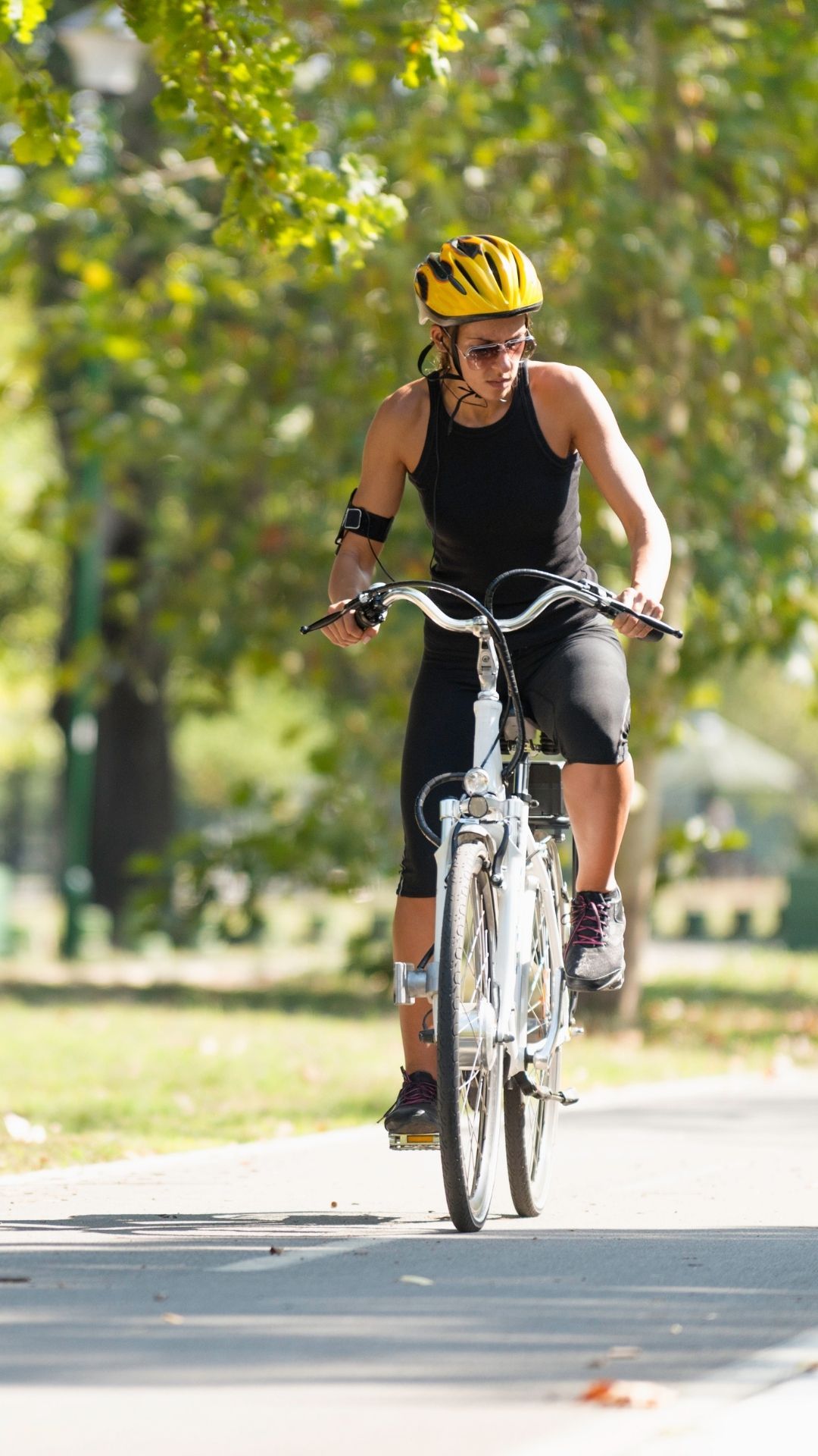 woman riding an ebike