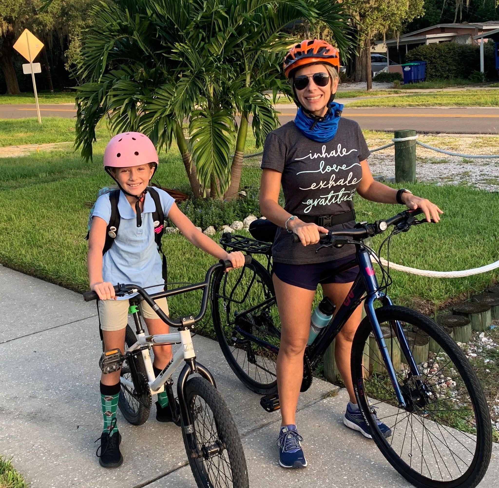 bike Angela and child on bikes