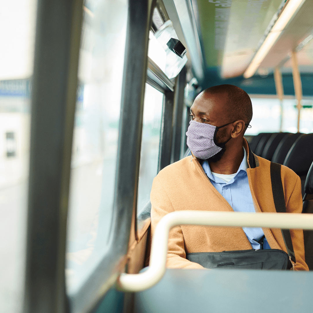 african american man on bus