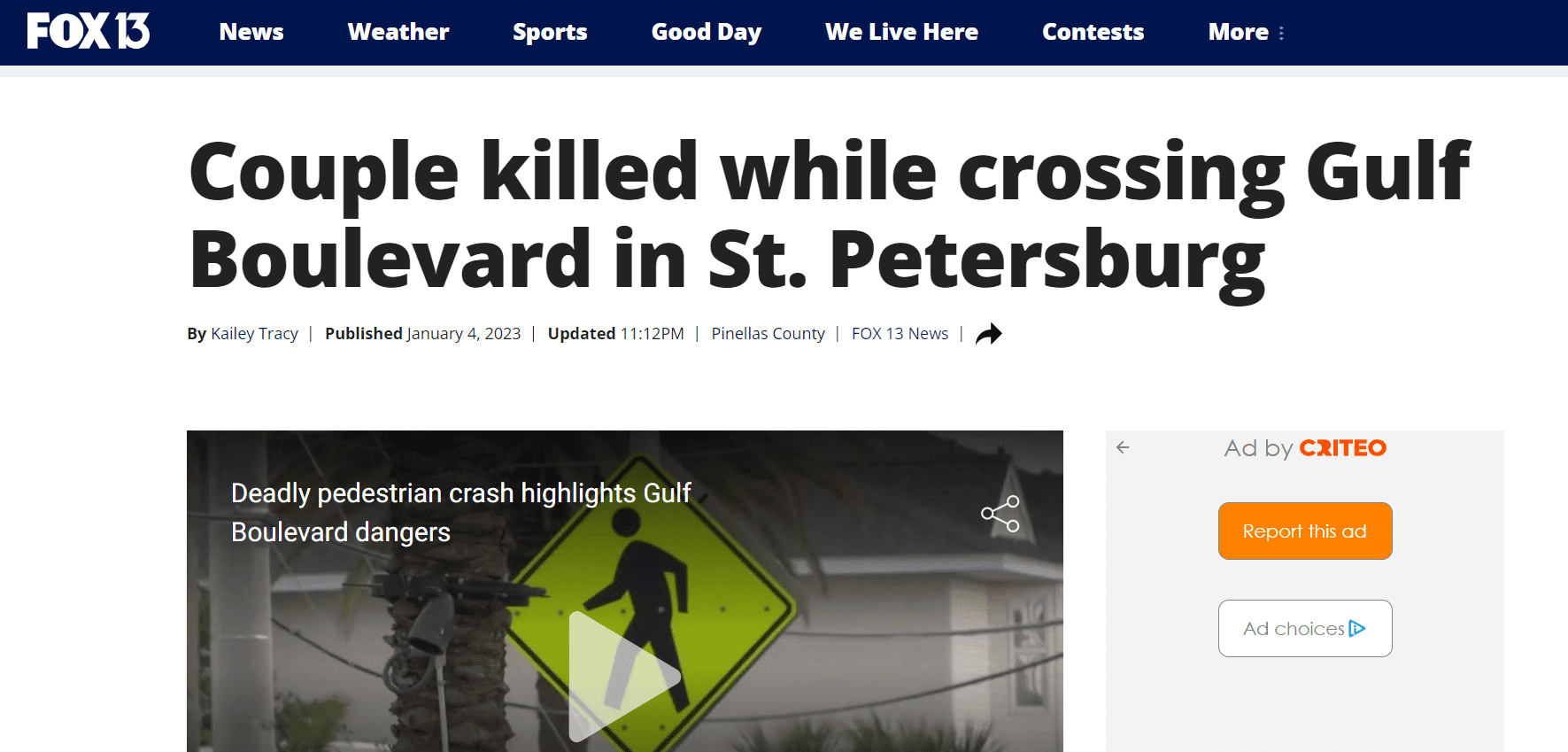 couple killed while crossing