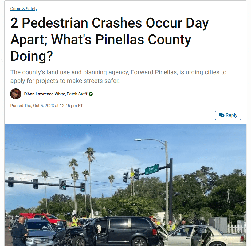 2 pedestrian crashes